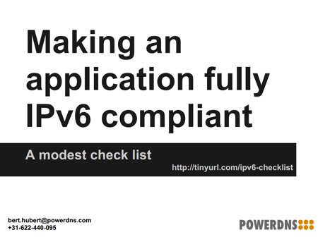 Slide: Making an application fully IPv6 compliant